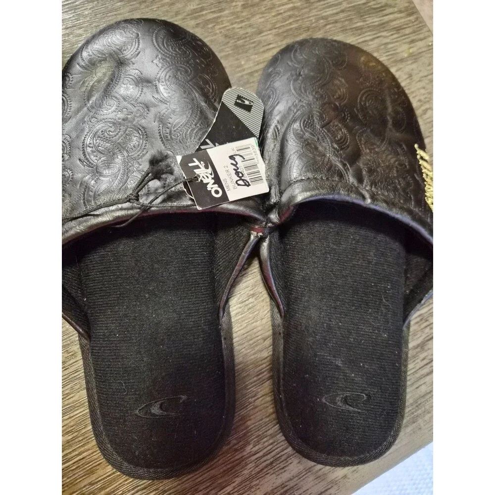 O'Neill Surf Size 9 Low Black Canvas Lined House Shoe Men's Slippers